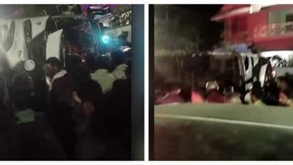 നെടുമങ്ങാട് ഇരിഞ്ചയത്ത് ടൂറിസ്റ്റ് ബസ് നിയന്ത്രണം വിട്ട് മറിഞ്ഞ് അപകടം; ബസിലുണ്ടായിരുന്നത് വിനോദയാത്ര സംഘം