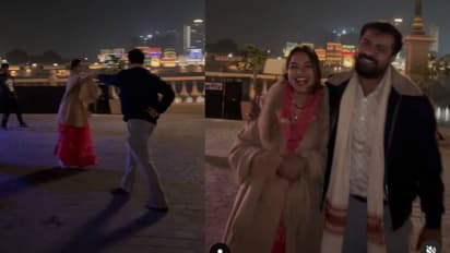 'നാണം വന്നു, നാണം വന്നു, എന്തൊരു റൊമാന്റിക്, ആരും കൊതിക്കും ഇങ്ങനെയൊരു ഭർത്താവിനെ'; വൈറലായി വീഡിയോ