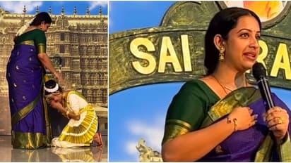 'അനു​ഗ്രഹിക്കപ്പെട്ട നിമിഷം'; അമ്മയുടെ സാരിയിൽ തിളങ്ങി സൗഭാ​ഗ്യ വെങ്കിടേഷ്