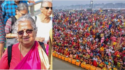 ಮಹಾಕುಂಭ ಮೇಳದಲ್ಲಿ ಸುಧಾ ಮೂರ್ತಿ, ಮೂರು ದಿನ ಪುಣ್ಯ ಸ್ನಾನ, ಪಿತೃಗಳಿಗೆ ತರ್ಪಣ ಅರ್ಪಿಸುವ ಸಂಕಲ್ಪ