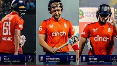 നനഞ്ഞ പടക്കമായി ഇംഗ്ലണ്ടിന്റെ വെടിക്കെട്ട് വീരൻമാര്, ആകെ നേടിയത് 7 റണ്സ്; ആര്സിബി ഇഫക്ടെന്ന് ആരാധകര്