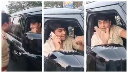 SUV ड्राइवर और पुलिस के बीच हॉट टॉक, बंदे ने कहा- वर्दी उतरवा दूंगा-Video Viral