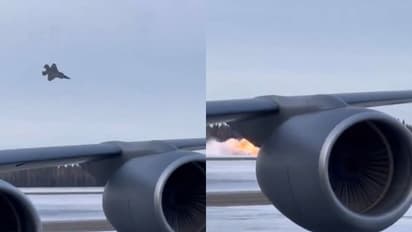 DRAMATIC! US fighter enters free fall before bursting into flames in crash, pilot miraculously escapes (WATCH)