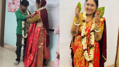 നെറ്റിയിൽ സിന്ദൂരം, മാലയിട്ട് അദ്ധ്യാപികയും വിദ്യാർത്ഥിയും തമ്മിൽ ക്ലാസ്മുറിയില് വിവാഹം; വിചിത്ര വാദം- VIDEO