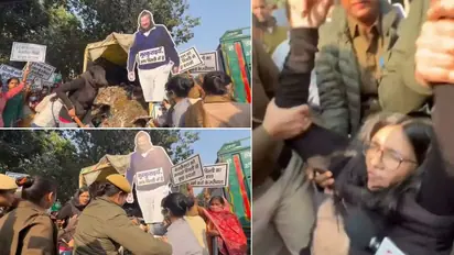 Delhi: Ex-Kejriwal ally Swati Maliwal dumps garbage outside his house in cleanliness protest, detained (WATCH)