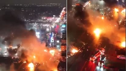 Philadelphia plane crash: Drone footage shows aftermath of crash, burning homes and wreckage (WATCH)