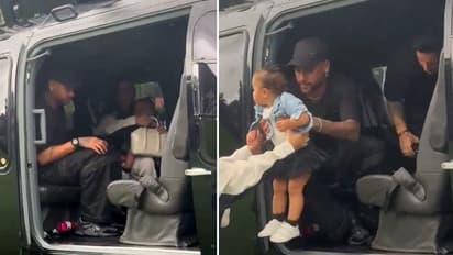 Neymar returns to Santos: Video of Brazilian star arriving in helicopter to sign deal goes viral (WATCH)