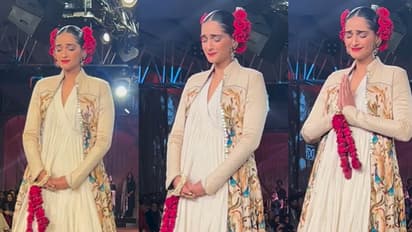sonam kapoor breaks down in tears on ramp 