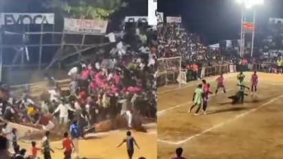 വല്ലപ്പുഴയിൽ അഖിലേന്ത്യാ സെവൻസ് ഫുട്ബോൾ ഫൈനലിനിടെ ഗാലറി തകർന്ന് അപകടം; നിരവധി പേർക്ക് പരുക്ക്