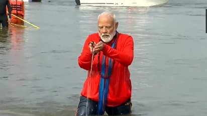 PM Modi takes holy dip at Triveni Sangam in Maha Kumbh, performs Ganga Puja (WATCH)