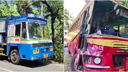 കെഎസ്ആർടിസി ബസും ഭാരത് പെട്രോളിയത്തിൻ്റെ ലോറിയും കൂട്ടിയിടിച്ച് അപകടം; ബസ് ഡ്രൈവർക്ക് ഗുരുതര പരിക്ക്