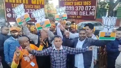 Delhi Election 2025 Results LIVE: Celebrations at BJP headquarters as party set for historic comeback (WATCH)