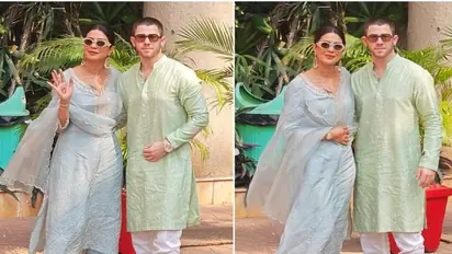 Priyanka Chopra, Nick Jonas stun fans in traditional outfits in Mumbai- See Photos