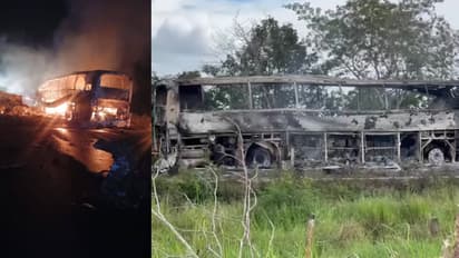 ട്രെക്കുമായി കൂട്ടിയിടിച്ച് ബസ് അഗ്നിഗോളമായി, 41 മരണം, സംഭവസ്ഥലത്ത് നിന്ന് കണ്ടെത്തിയത് 18 തലയോട്ടികൾ