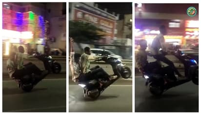 ബാക്ക് ടയറിൽ ഒരു സ്റ്റണ്ട്; വീലിംഗ് പരീക്ഷിച്ചാൽ മറ്റൊന്നിലും 'സ്റ്റാറാ'കാമെന്ന് ബെംഗളൂരു പോലീസ്; വീഡിയോ വൈറൽ