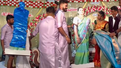 ಮಗನ ಮದುವೆಗೆ ಪ್ರತಿಕೃತಿ ಗೊಂಬೆಯಾಗಿ ಆಶೀರ್ವದಿಸಲು ಬಂದ ಅಮ್ಮ!