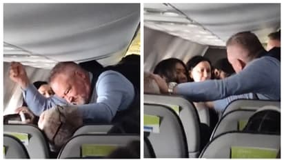 വിമാനത്തിൽ വച്ച് യുവതിയുടെ മുടി പിടിച്ച് വലിച്ചു, പിന്നാലെ ഇടിയോട് ഇടി, ഒടുവിൽ ആജീവനന്ത വിലക്കും; വീഡിയോ വൈറൽ