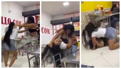 കാമുകൻ സമ്മാനിച്ച കോഴിക്കാൽ മറ്റൊരു യുവതി തട്ടിയെടുത്തു, പിന്നാലെ യുവതികളുടെ പൊരിഞ്ഞ തല്ല്; വീഡിയോ വൈറൽ