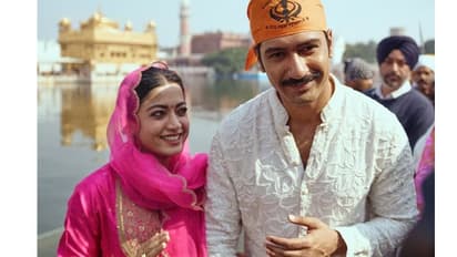 Vicky Kaushal and Rashmika Mandanna visit Golden Temple before Chhaava release [PHOTOS]