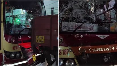 എറണാകുളം പത്തടിപ്പാലത്ത് കെഎസ്ആർടിസി സ്വിഫ്റ്റ് ബസ്സും ലോറിയും കൂട്ടിയിടിച്ചു; ഡ്രൈവറുൾപ്പെടെ എട്ടോളം പേർക്ക് 