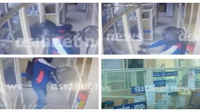Knife-wielding robber commits daylight heist at Federal Bank in Thrissur, escapes with Rs 15 lakh (WATCH)