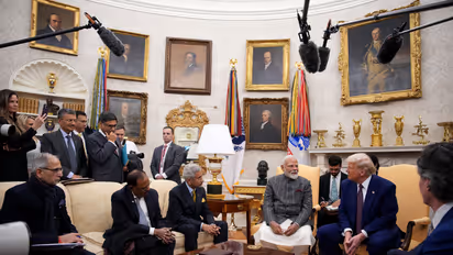 Donald Trump's mugshot displayed in Oval Office, spotted during PM Modi's visit