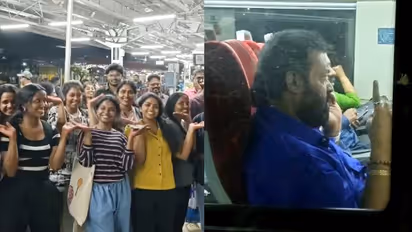 വന്ദേഭാരതില്‍ സുരേഷ് ഗോപി; പുറത്ത് സിഗ്നേച്ചര്‍ സ്റ്റെപ്പുമായി പിള്ളേര്‍; ഒടുവില്‍ സുരേഷ് ഗോപിയുടെ പ്രതികരണം