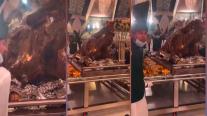 ಇಡೀ ಒಂಟೆಯನ್ನೇ ರೋಸ್ಟ್ ಮಾಡಿ ಅತಿಥಿಗಳಿಗೆ ಉಪಚಾರ: ಪಾಕಿಸ್ತಾನದ ಮದುವೆ ವೀಡಿಯೋ ವೈರಲ್