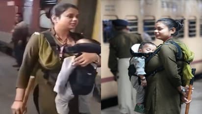 Video of lady constable managing crowd with child at Delhi station sparks debate (WATCH)