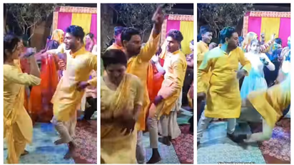 വിവാഹ ആഘോഷത്തിനിടെ സഹോദരിക്ക് ഒപ്പം നൃത്തം ചെയ്ത യുവാവിന്‍റെ മുഖത്ത് അടിച്ച് സഹോദരന്‍; വീഡിയോ വൈറൽ 