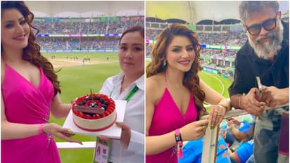 Urvashi Rautela meets 'Pushpa' director Sukumar during India-Pakistan match at Dubai [WATCH]