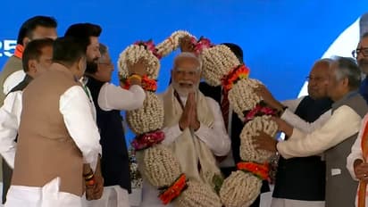 PM Modi gets felicitated with unique Makhana garland in Bihar's Bhagalpur (WATCH)