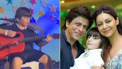 WATCH: Shah Rukh Khan's son AbRam sings 'Die With A Smile', plays guitar at his school's event (VIDEO)