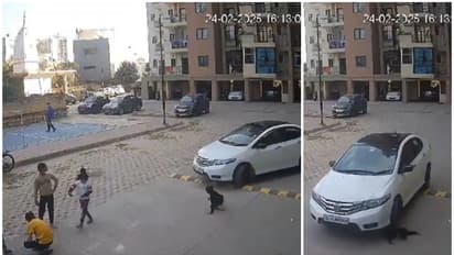 On CCTV, Ghaziabad woman runs car over child playing in society, flees the scene (WATCH)