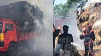 ഓടിക്കൊണ്ടിരുന്ന വാഹനത്തിന് ഇലക്ട്രിക് ലൈനിൽ തട്ടി തീപിടിച്ചു; വൻ ദുരന്തം ഒഴിവായത് തലനാരിഴയ്ക്ക്