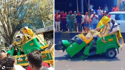 Bengaluru: Speeding auto crashes into BMTC bus near Sita circle, driver and passenger crushed to death