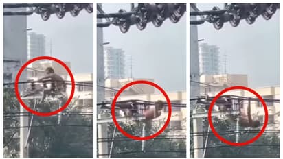 ഇലക്ട്രിക്ക് ലൈനില്‍ ഒരു പുൾ അപ്പ്; ഇത് ധീരതയല്ല, ഭ്രാന്താണെന്ന് സോഷ്യല്‍ മീഡിയ,  വീഡിയോ വൈറൽ