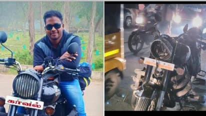 விபத்தில் தூக்கி வீசப்பட்ட காவலர்.! 25 அடி உயர பாலத்தின் மேலிருந்து கீழே விழுந்து துடி துடித்து பலி