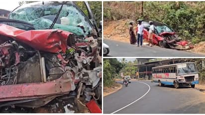 നിയന്ത്രണം വിട്ടെത്തിയ കാർ കെഎസ്ആർടിസി ബസിൽ ഇടിച്ചുകയറി; 4 പേർക്ക് പരുക്ക്, ഒരാളുടെ നില ഗുരുതരം
