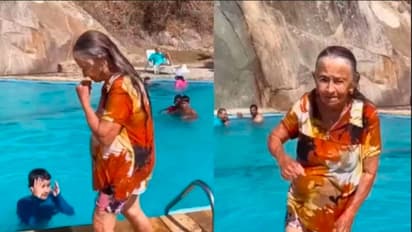 ಬೇಡ ಬೇಡ ಅಂದ್ರು ಈಜುಕೊಳದಲ್ಲಿ ಪಲ್ಟಿ ಹೊಡೆದ 84ರ ಅಜ್ಜಿ: ವೀಡಿಯೋ ವೈರಲ್