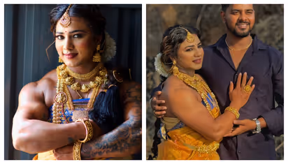 കല്ല്യാണപെണ്ണായാലും 'മസില്' വിട്ടൊരു കളിയില്ല, വിവാഹവേഷത്തിലും ഞെട്ടിച്ച്‌ ബോഡി ബിൽഡർ 