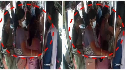 സ്വകാര്യ ബസ്സിൽ യാത്രക്കാരിയുടെ സ്വർണ്ണമാല കവർന്നു; മാല പൊട്ടിച്ചത് മാസ്ക് ധരിച്ച സ്ത്രീ, ദൃശ്യങ്ങൾ പുറത്ത്