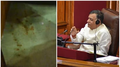 നിയമസഭാ ഹാളിൽ പാൻമസാല ചവച്ചുതുപ്പി, ആളെ കണ്ടിട്ടുണ്ടെന്ന് സ്പീക്കർ, വന്നു പറയണം; യുപി നിയമസഭയിൽ നാടകീയ രംഗങ്ങൾ