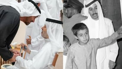 ആൾക്കൂട്ടത്തിനിടയിലും അധ്യാപകന്റെ അരികിലേക്ക് ഓടിയെത്തുന്ന യുഎഇ ഭരണാധികാരി, വൈറലായി കൂടിക്കാഴ്ച