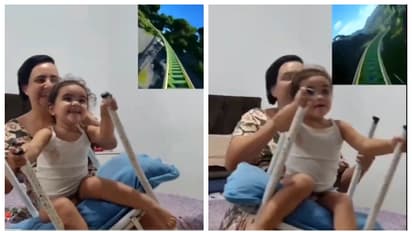 അഞ്ച് പൈസ ചെലവില്ലാതെ മകൾക്ക് റോളർ കോസ്റ്റർ അനുഭവം നല്‍കി അമ്മ; വീഡിയോ വൈറൽ 