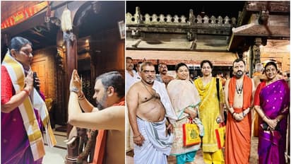 கொல்லூர் மூகாம்பிகை அம்மன் கோயிலில் சாமி தரிசனம் செய்த முதல்வர் மு.க.ஸ்டாலின் மனைவி துர்கா ஸ்டாலின்!