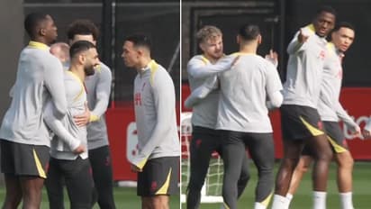 Salah and Trent Alexander-Arnold involved in heated training clash ahead of PSG showdown; WATCH viral video
