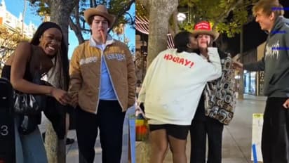 ನಿಶ್ಚಲವಾಗಿ ನಿಂತು ವಿಶ್ವದಾಖಲೆ ಮಾಡುತ್ತಿದ್ದ ಯುವಕನಿಗೆ ಮುತ್ತುಕೊಟ್ಟು, ಕ್ಯಾರೆಟ್ ಇಟ್ಟ ಹುಡುಗಿಯರು!