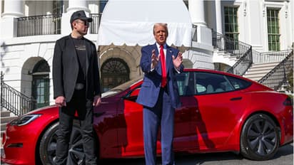 'It's a great product...' Trump buys new 'red' Tesla with 'patriot' Musk at White House