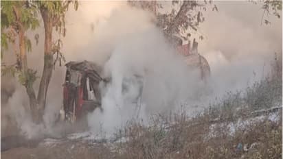 Gujarat: Nitrogen tanker falls into pit on Ahmedabad-Vadodara highway; no injuries reported